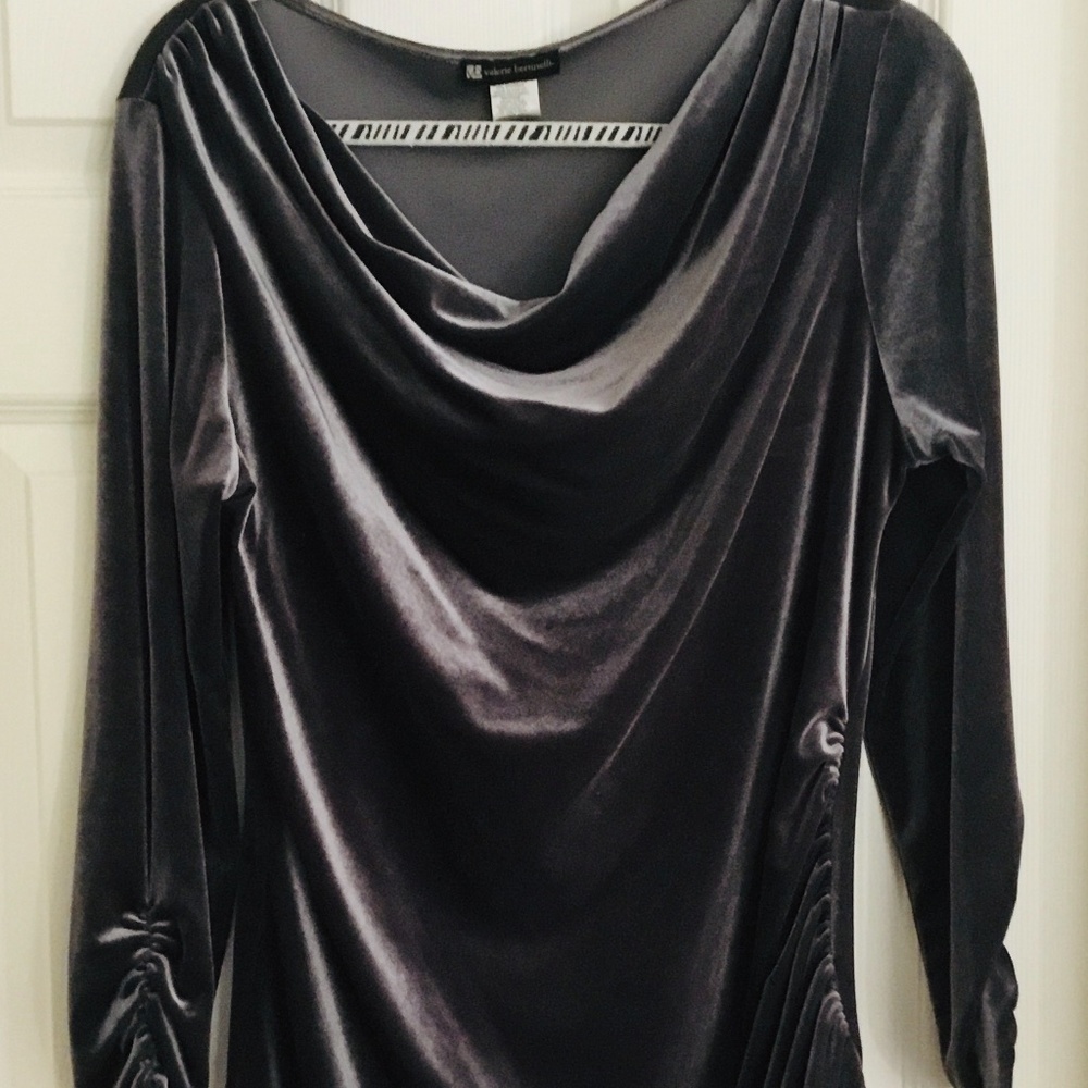 Lovely Steel Grey VELVET TOP!!!